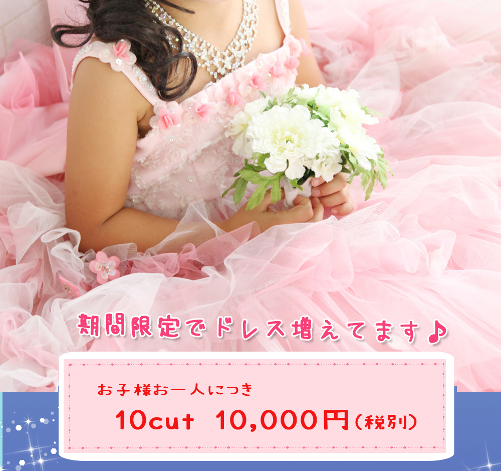 期間限定,ドレス増えてます,お子様,お一人,10cut,10,000円, 期間限定,ドレス増えてます,お子様,お一人,10cut,10,000円,